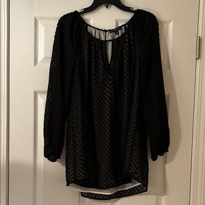 Signature Studio Black Sheer Blouse